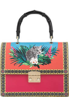 Разноцветная сумка с оригинальной ручкой Tosca BLU