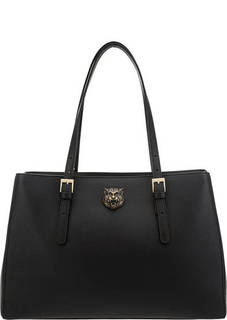 Кожаная сумка черного цвета с двумя отделами Tosca BLU