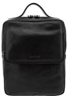 Кожаная сумка с одним отделом и карманами Gianni Conti