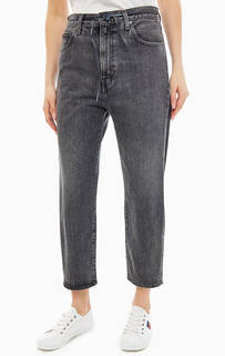 Серые джинсы с потертостями Barrel Crop Levis: Made & Crafted