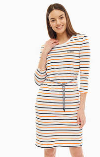 Хлопковое платье в полоску с расклешенной юбкой Barbour