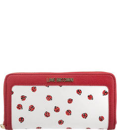 Белый кошелек с контрастной вставкой Love Moschino