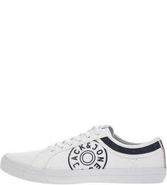 Белые текстильные кеды с принтом Jack & Jones