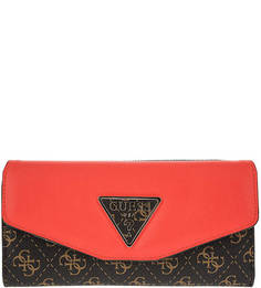 Кошелек коричневого цвета с монограммой бренда Guess