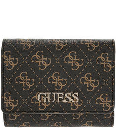 Коричневый кошелек с двумя отделами для купюр Guess