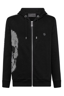 Черное худи с кристаллами Philipp Plein