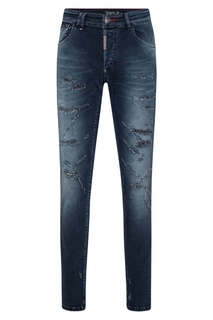 Синие джинсы с прорезями Philipp Plein