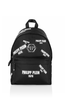 Черный рюкзак с логотипами Philipp Plein
