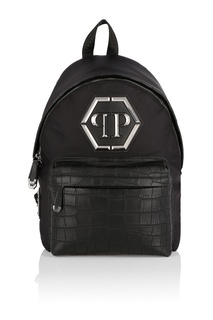 Черный рюкзак с логотипом Philipp Plein