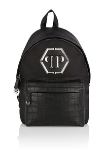 Черный рюкзак с логотипом Philipp Plein