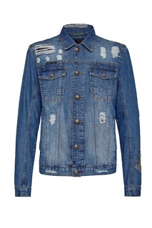 Джинсовая куртка с прорезями Philipp Plein
