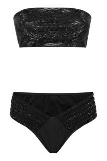 Черный купальник с кристаллами Philipp Plein