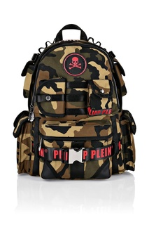 Рюкзак с камуфляжным узором и логотипами Philipp Plein