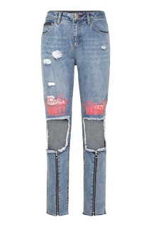 Джинсы с комбинированной отделкой Philipp Plein