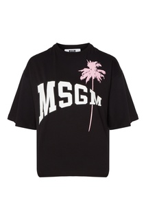 Футболка оверсайз с логотипом и пальмой Msgm