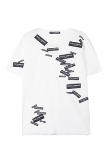 Футболка с черно-белыми логотипами Dolce & Gabbana