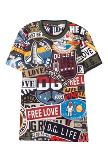 Футболка со сплошным разноцветным принтом Dolce & Gabbana