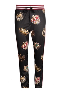 Брюки с принтом в виде корон Dolce & Gabbana