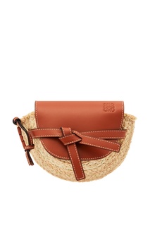 Полукруглая мини-сумка из рафии и кожи Gate Loewe