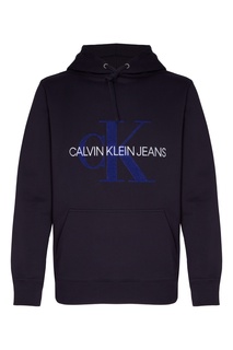 Синее худи с логотипом Calvin Klein