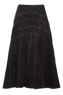 Темно-серая юбка с асимметричной строчкой Miu Miu