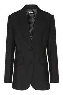 Удлиненный черный пиджак Miu Miu