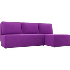 Угловой диван АртМебель Поло микровельвет фиолетовый правый угол