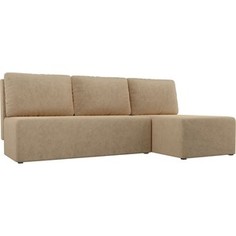 Угловой диван АртМебель Поло микровельвет бежевый правый угол