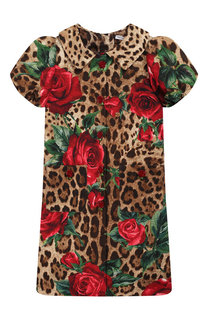Платье из хлопка и шелка Dolce & Gabbana