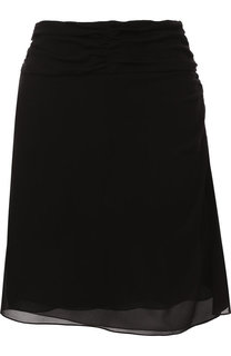 Однотонная шелковая мини-юбка Saint Laurent