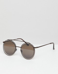 Коричневые круглые солнцезащитные очки Jeepers Peepers - Коричневый
