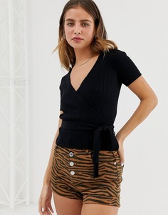 Черный укороченный кардиган Bershka - Черный