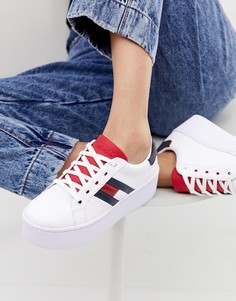 Кеды на платформе с логотипом Tommy Jeans - Белый
