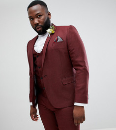 Фактурный облегающий пиджак винного цвета ASOS DESIGN Plus wedding - Красный