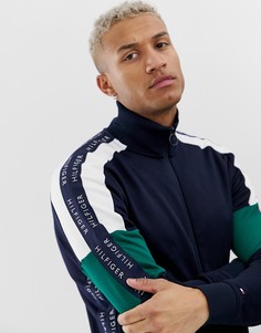 Куртка на молнии с контрастной отделкой на рукавах Tommy Hilfiger - Синий