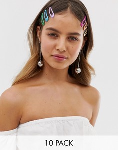 10 заколок для волос с блестками DesignB London - Мульти