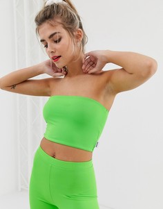 Кроп-топ неоново-зеленого цвета Bershka PANTONE - Зеленый