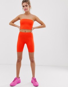 Шорты-леггинсы неоново-оранжевого цвета Bershka PANTONE - Оранжевый