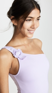 Kate Spade New York Daisy Buckle One Shoulder Swimsuit