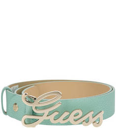 Ремень мятного цвета с логотипом бренда на пряжке Guess