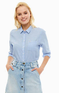 Синяя хлопковая рубашка с карманом Lee