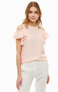 Розовая блуза с вырезами на плечах Liu Jo