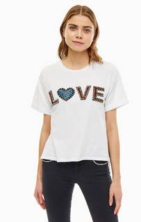 Футболка из хлопка с объемным декором Liu Jo