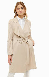 Легкое пальто из вискозы бежевого цвета Liu Jo