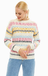 Разноцветный хлопковый джемпер в полоску Vero Moda