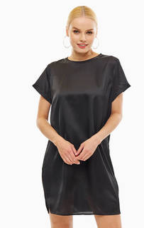 Короткое черное платье с плиссированной спинкой B.Young