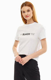 Хлопковая футболка с контрастным принтом Only