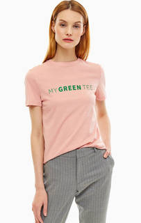 Хлопковая футбокла с контрастным принтом Only