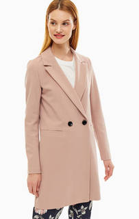 Двубортное розовое пальто Only