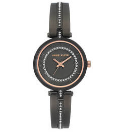 Кварцевые часы с инкрустацией кристаллами Anne Klein